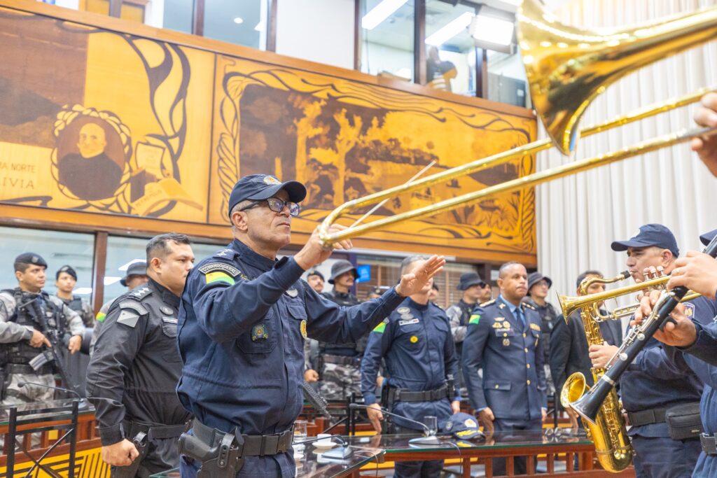Banda de música da PMAC. Foto: Mateus Holanda/PMAC.