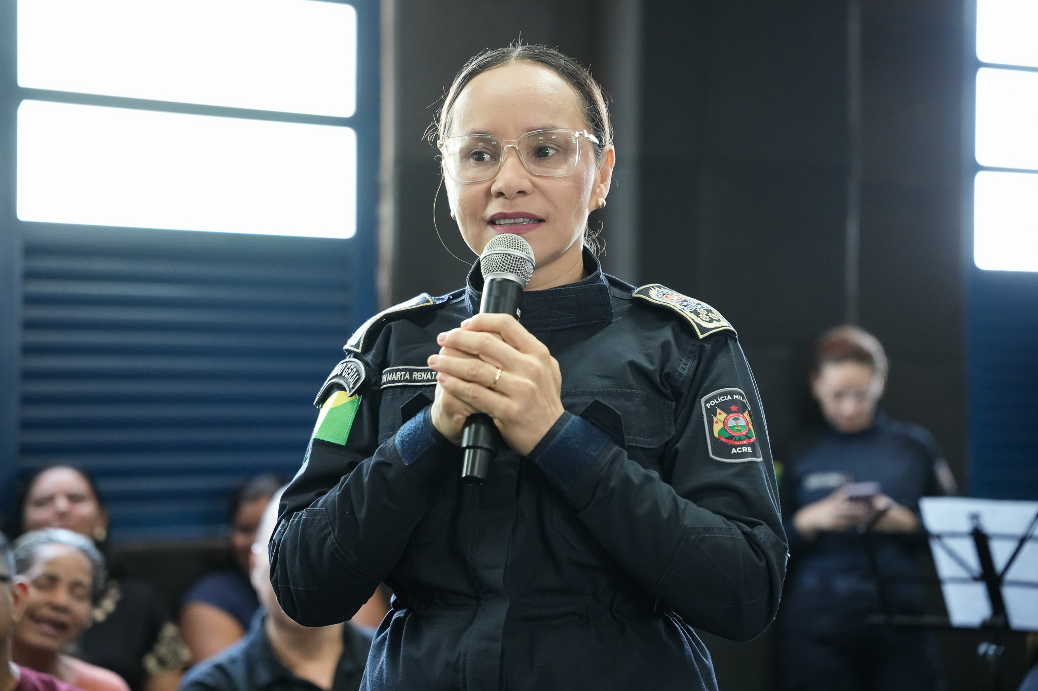 A coronel Marta Renata, comandante-geral, presidiu o evento. Foto: Davi Barbosa/PMAC