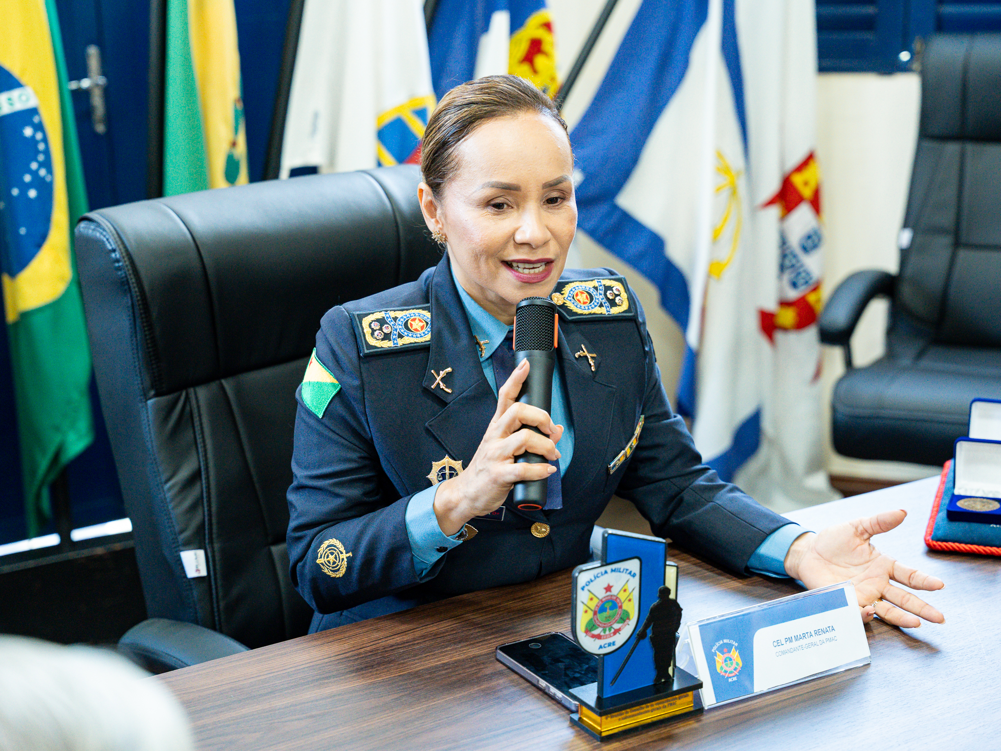 A atual comandante-geral da PMAC, coronel Marta Renata Freitas. Foto: Davi Barbosa