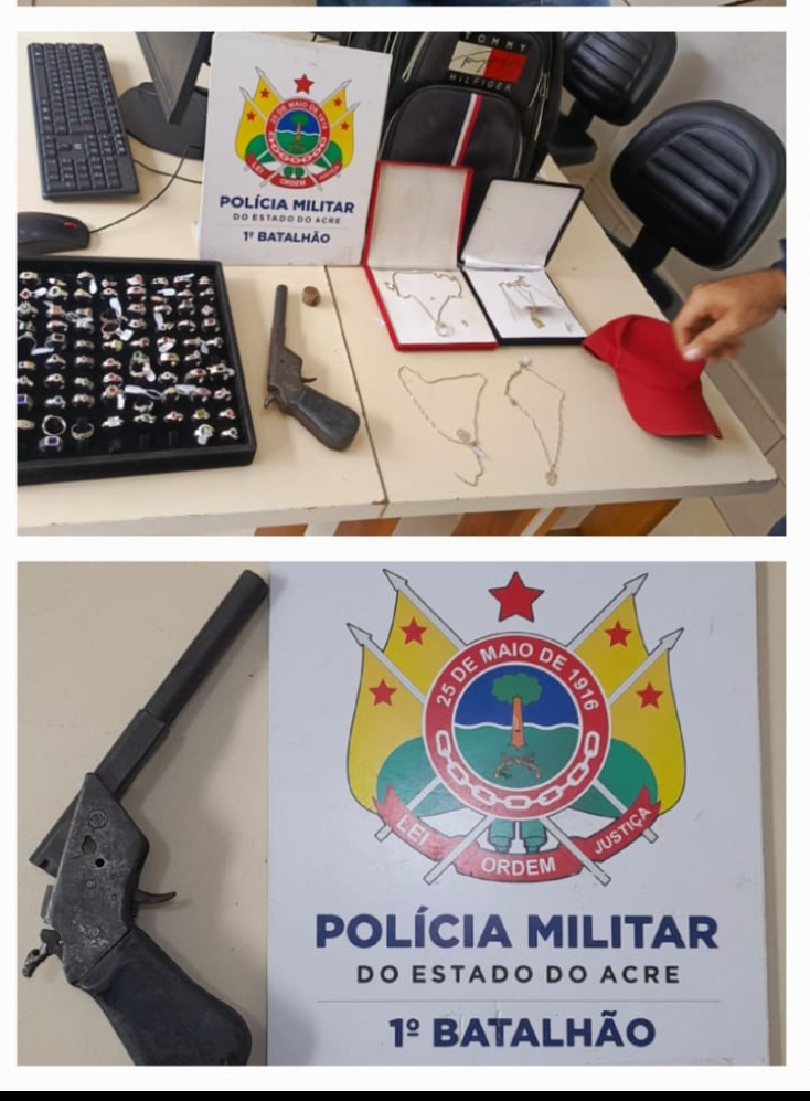 Polícia Militar prende homem após roubo a joalheria no centro de Rio Branco